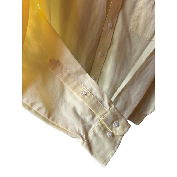Stafford Yellow Fitted Dress Shirt 15.5 x 34/35 Easy-Care Cotton Blend - Picture 5 of 7